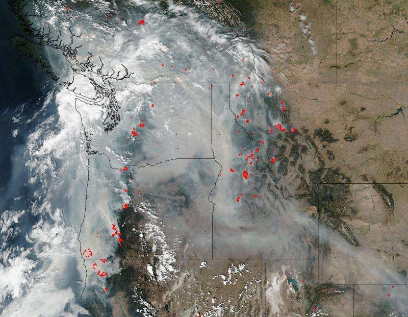 Image: Smoke obscures much of the Pacific Northwest