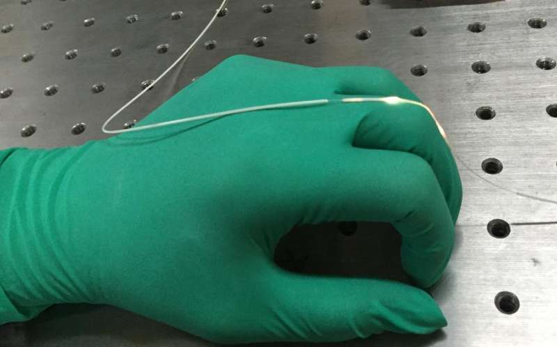 In a first for wearable optics, researchers develop stretchy fiber to capture body motion
