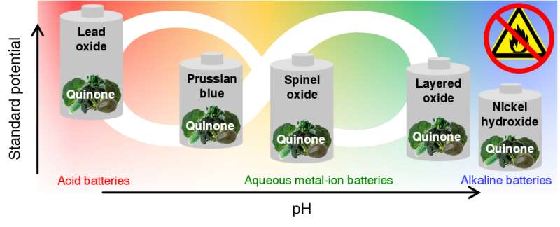 Inexpensive organic material gives safe batteries a longer life