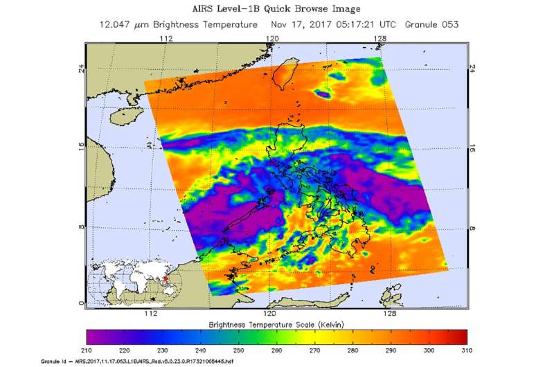 Infrared NASA imagery shows development of Tropical Depression 31W