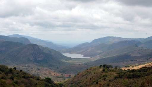 Lake Fundudzi sits among the foothills of South Africa's Soutpansberg Mountains in the northern province of Limpopo