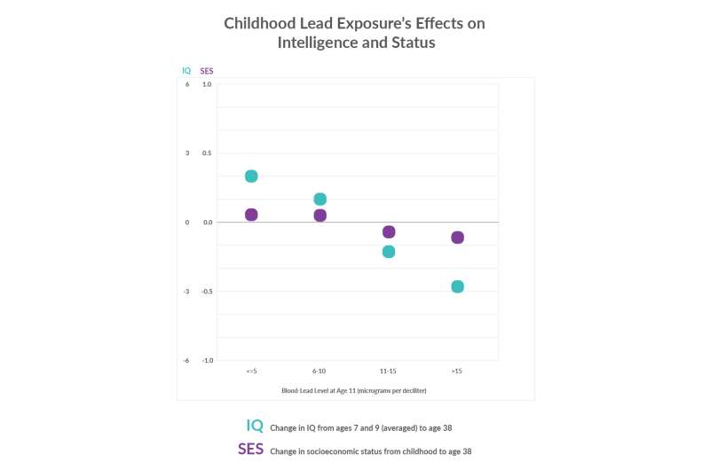 Lead exposure in childhood linked to lower IQ, lower status