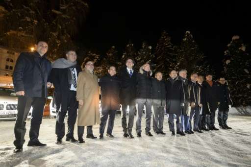Members of the new Hydrogen Council at the Davos World Economic Forum on January 17, 2017. Major industrial groups have decided 