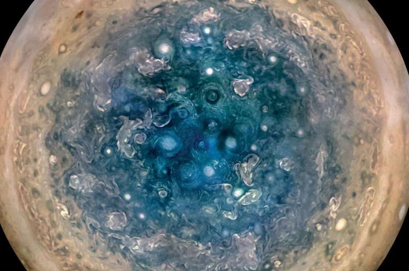 Monstrous cyclones churning over Jupiter's poles