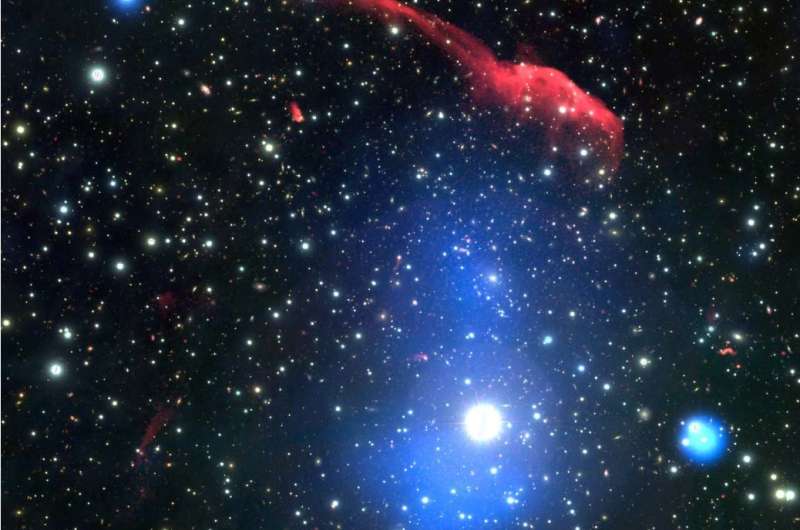 Multiwavelength image of the "Toothbrush" galaxy cluster