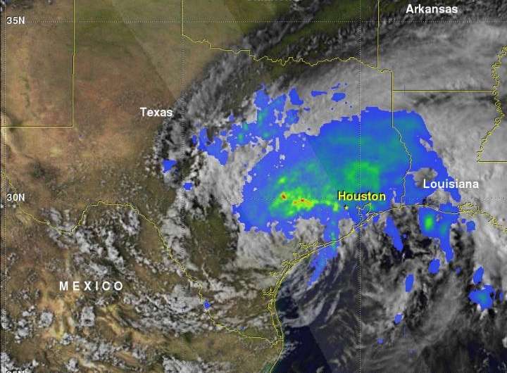 NASA calculates Tropical Storm Harvey's flooding rainfall
