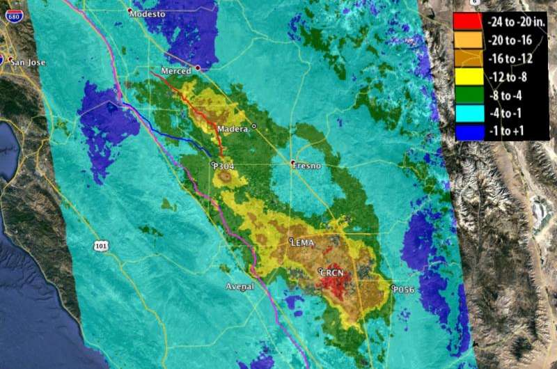 NASA data show California's San Joaquin Valley still sinking