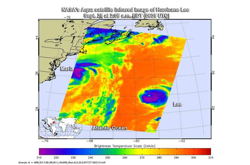 NASA finds Hurricane Lee's strength shift