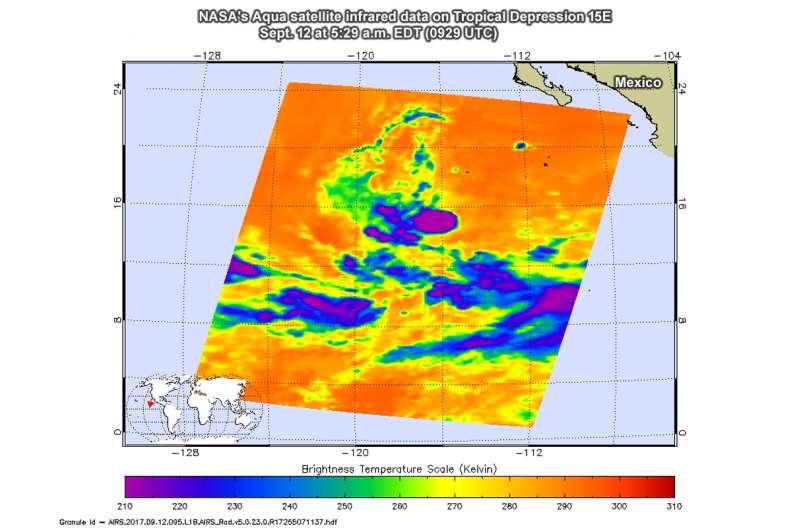 NASA finds some strength in new eastern Pacific tropical depression