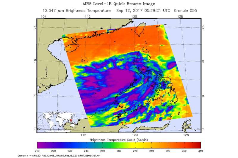 NASA gets infrared look at Tropical Depression 21W