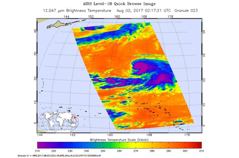 NASA look at Tropical Storm Nalgae in infrared light