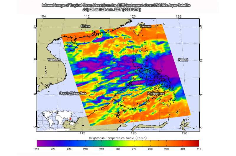 NASA sees newly formed Tropical Storm Nesat near Philippines