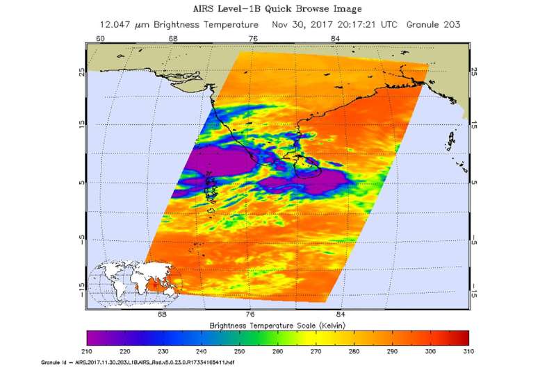 NASA sees Ockhi strengthening off southwestern coast of India