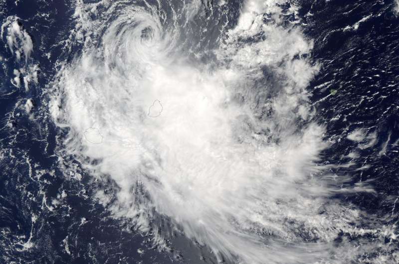 NASA sees Tropical Cyclone Carlos over La Reunion and Mauritius