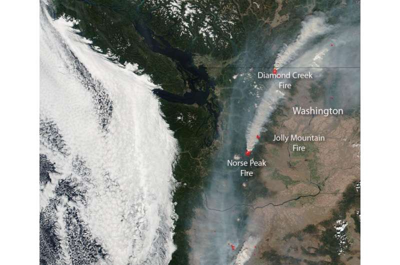 NASA Sees Washington State "Under Fire"