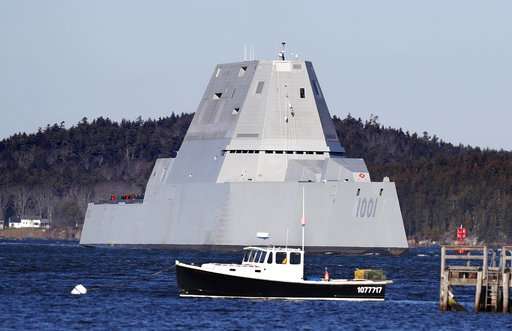 Navy's 2nd stealthy destroyer heads out to sea for 1st time