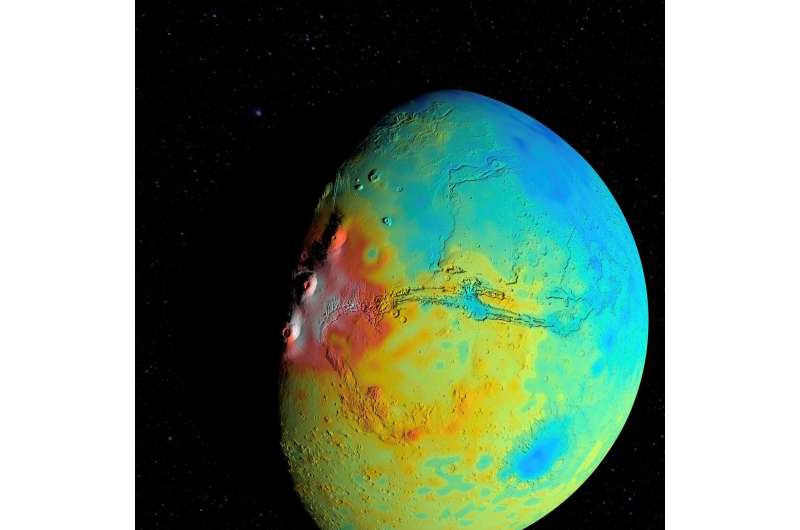 New gravity map suggests Mars has a porous crust