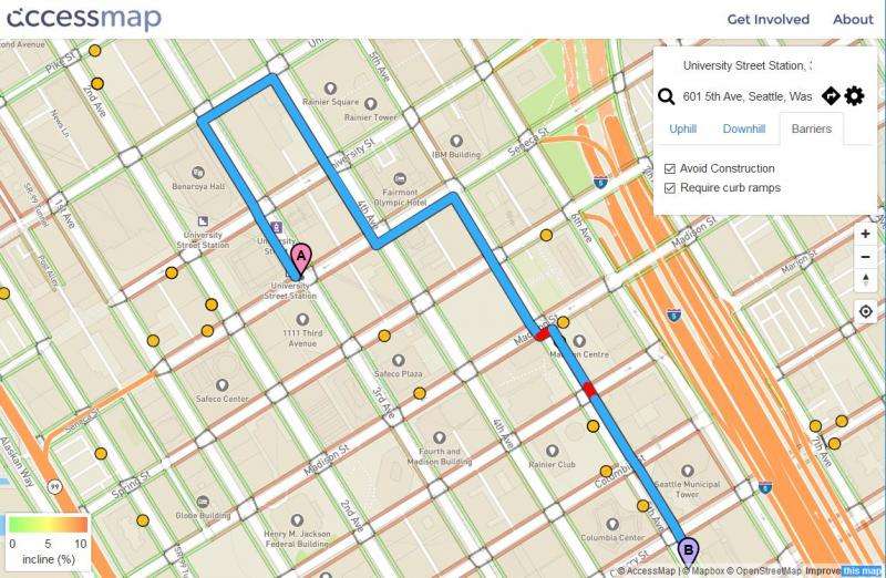 New route-finding map lets Seattle pedestrians avoid hills, construction, accessibility barriers
