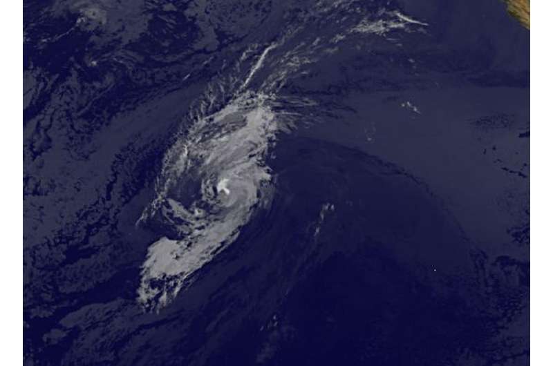 Post-Tropical Cyclone Kenneth spinning down