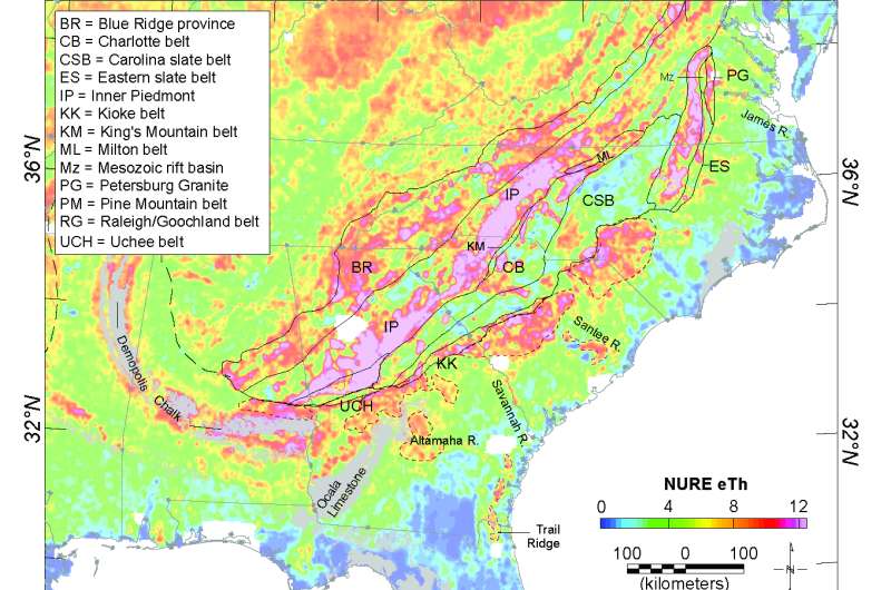 Rare Earth element mineral potential in the southeastern US coastal plain
