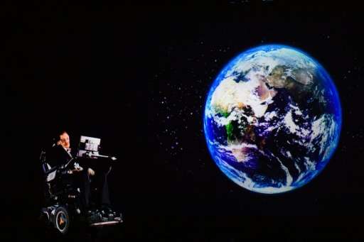 Renowned physicist Stephen Hawking, 75, appears via hologram to address an audience in Hong Kong