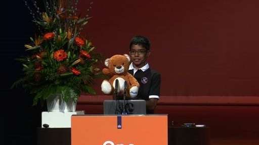 Reuben Paul addresses the World Forum cyber security conference in The Hague