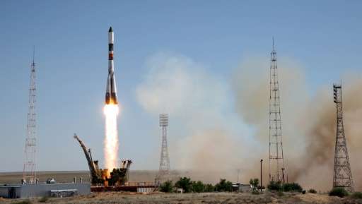 Russia's Progress M-28M cargo ship blasts off from the launch pad at the Russian-leased Baikonur cosmodrome in Kazakhstan on Jul