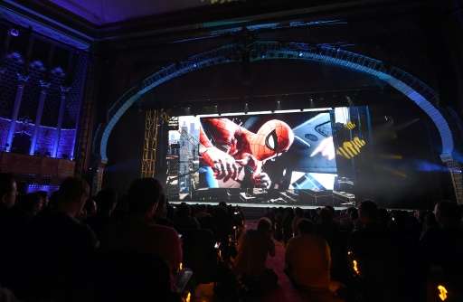 Spider-Man PS4 game, scheduled for release in 2018, is presented during the Sony PlayStation E3 2017 Media Showcase at the Shrin