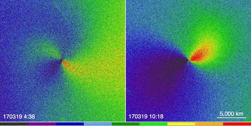 Spinning comet observed to rapidly slow down during close approach to Earth
