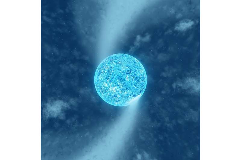 Spots on supergiant star drive spirals in stellar wind