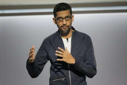 Sundar Pichai, chief executive officer of Google Inc., speaks about artificial intelligence in San Franciso on October 4, 2017