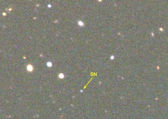 Superluminous supernova marks the death of a star at cosmic high noon