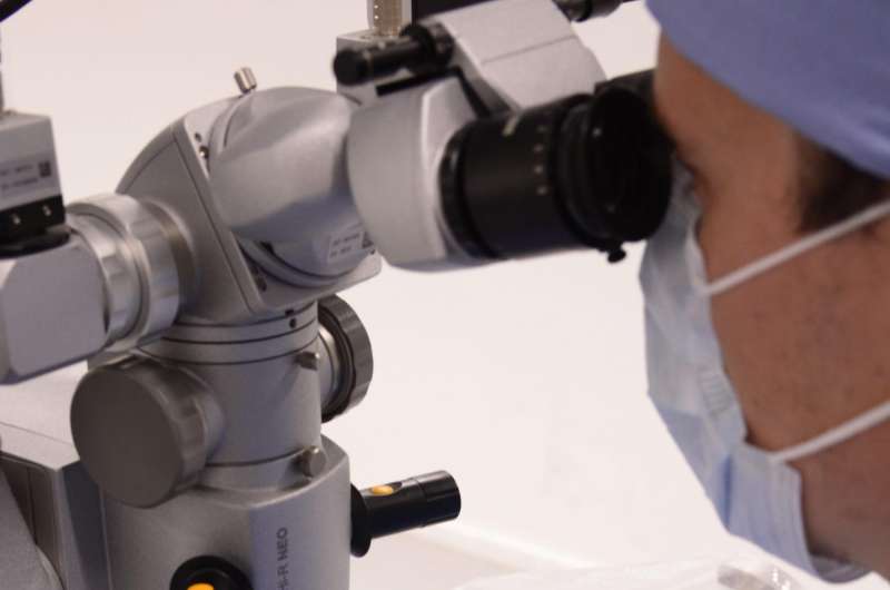 Surgical eye robot performs precision-injection in patient with retinal vein occlusion