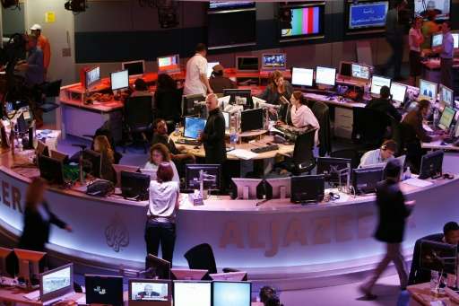 The attack was also confirmed by a source at Al-Jazeera, whose newsroom in Doha is seen in 2006, who said the broadcaster was at