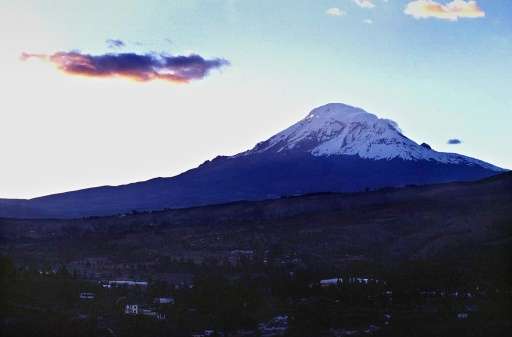 The Chimborazo volcano in the Ecuadoran province of Riobamba, some 240 kms (170 miles) south of Quito