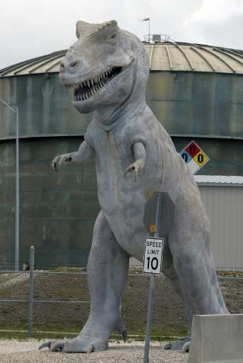 The dinosaur statue outside the Turkey Point Nuclear Power Plant was intended to symbolise the fate of fossil fuel power generat