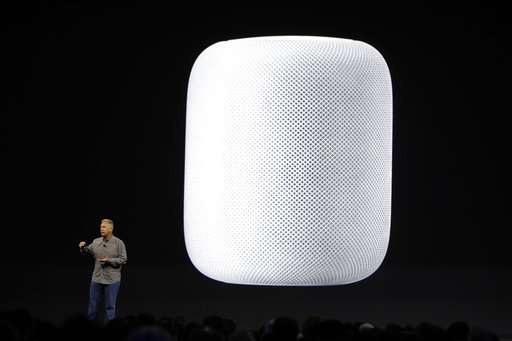 The Latest: Apple's HomePod speaker coming this year