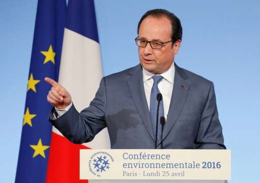 The launch of France's green bond was announced in April 2016 by President Francois Hollande