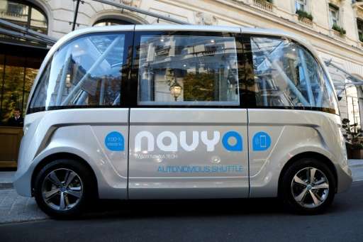 The Navya program will last a week, and was touted as the first time a fully autonomous, electric powered shuttle was left to it