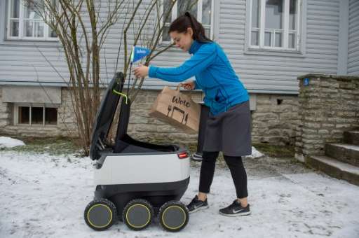 The robot is currently used to deliver food from more than 120 eateries in Tallinn, Estonia