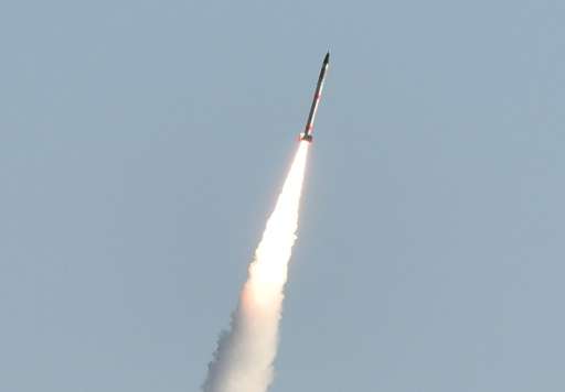 The world's smallest rocket SS-520 carrying a mini satellite for observation of the Earth's surface is launched from the Japan A