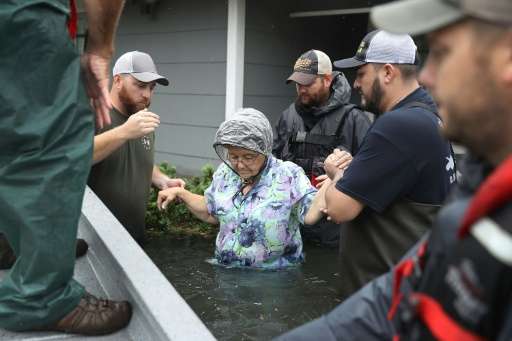 Volunteer rescuers have been trying to reach Port Arthur, in eastern Texas which was among the areas worst-hit by Harvey on Wedn