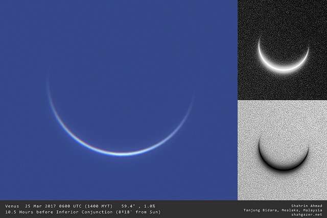 Watch rotating horns of Venus at dawn