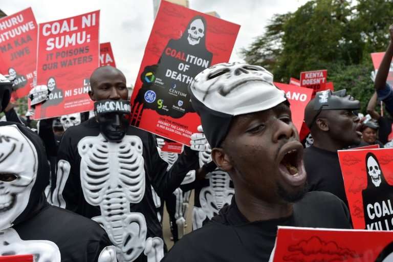 An anti-coal protest in Lamu, Kenya, where China has financed a coal-fired project