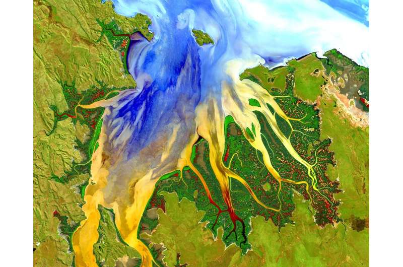 An artist's surreal view of Australia – created from satellite data captured 700km above Earth