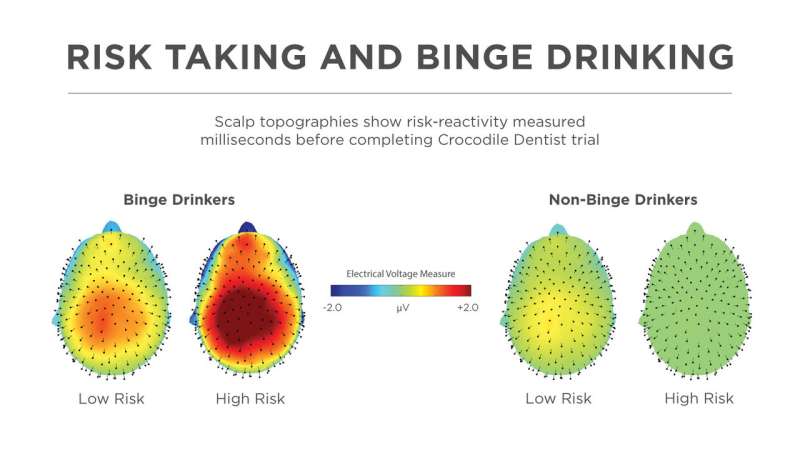 Binge drinkers' brains respond differently to risky child's play