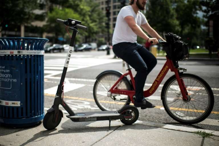 Electric scooters, available via smartphone app, can be an alternative to bike-sharing in cities