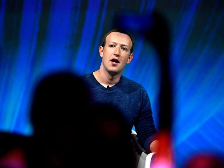 Facebook's CEO Mark Zuckerberg is seen at the VivaTech (Viva Technology) trade fair in Paris on May 24