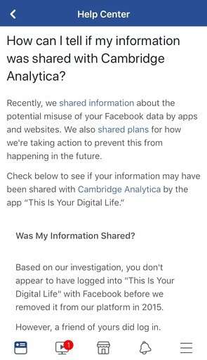 Facebook sends privacy alerts to affected users