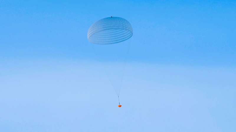 First test success for largest Mars mission parachute